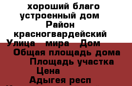  хороший благо устроенный дом › Район ­ красногвардейский › Улица ­ мира › Дом ­ 277 › Общая площадь дома ­ 68 › Площадь участка ­ 47 › Цена ­ 1 500 000 - Адыгея респ., Красногвардейский р-н, Красногвардейское с. Недвижимость » Дома, коттеджи, дачи продажа   . Адыгея респ.